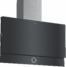 DWF97RV601 - 90cm | Clear Glass Black Printed Wall Chimney